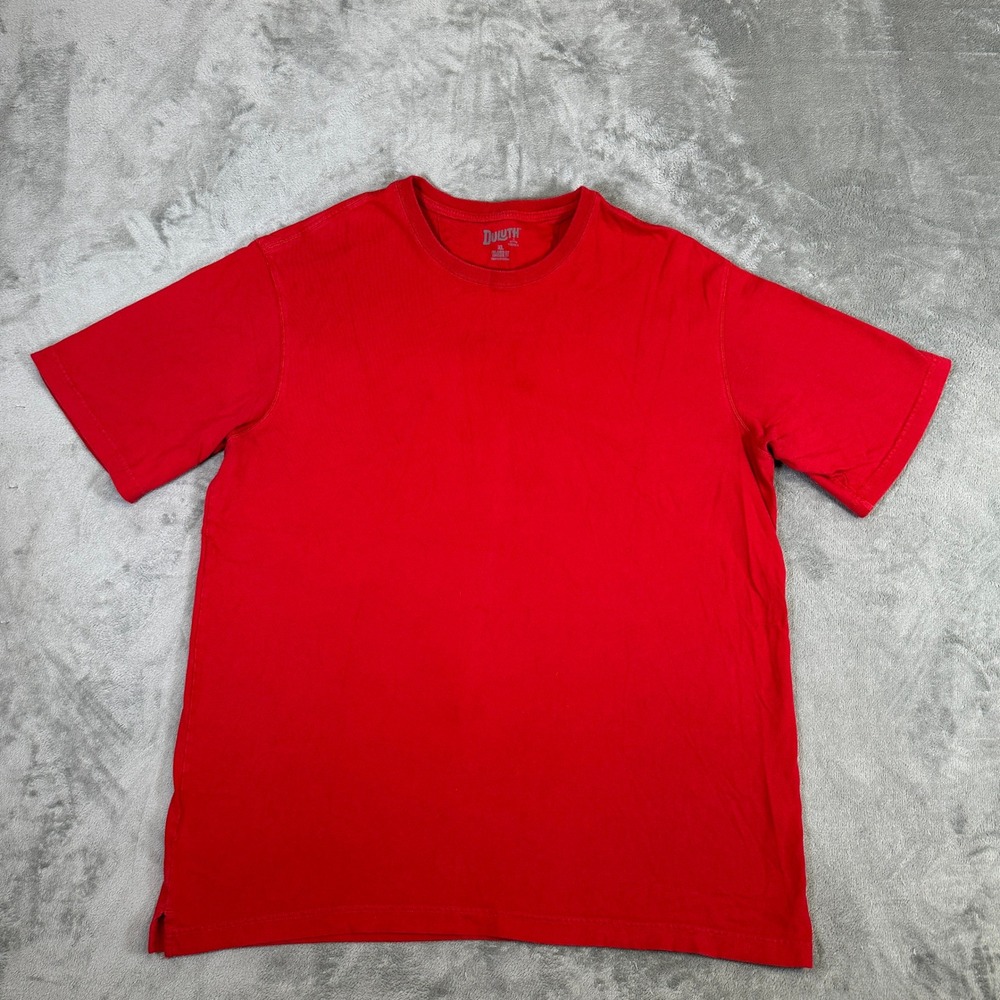 Duluth Trading Co Mens XL Red Longtail T-Shirt Relaxed Fit Cotton Crewneck